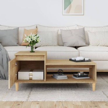 vidaXL Τραπεζάκι Σαλονιού Sonoma Δρυς 100x50x45cm Επεξεργασμένο Ξύλο 1 τεμ.