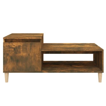 vidaXL Τραπεζάκι Σαλονιού Καπνιστή Δρυς 100x50x45cm Επεξεργασμ. Ξύλο 1 τεμ.