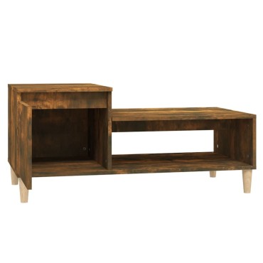 vidaXL Τραπεζάκι Σαλονιού Καπνιστή Δρυς 100x50x45cm Επεξεργασμ. Ξύλο 1 τεμ.