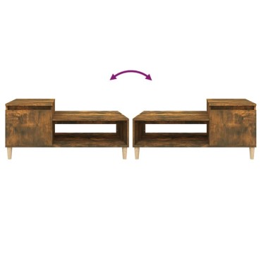 vidaXL Τραπεζάκι Σαλονιού Καπνιστή Δρυς 100x50x45cm Επεξεργασμ. Ξύλο 1 τεμ.