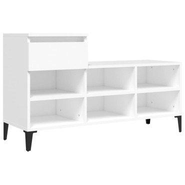vidaXL Παπουτσοθήκη Λευκή 102x36x60cm από Επεξεργασμένο Ξύλο