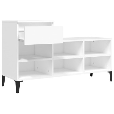 vidaXL Παπουτσοθήκη Λευκή 102x36x60cm από Επεξεργασμένο Ξύλο