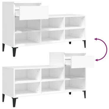 vidaXL Παπουτσοθήκη Λευκή 102x36x60cm από Επεξεργασμένο Ξύλο