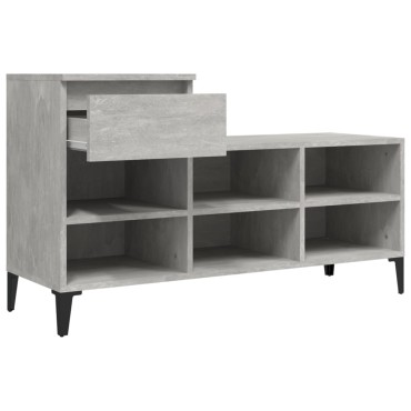 vidaXL Παπουτσοθήκη Γκρι Σκυροδέματος 102x36x60cm Επεξεργασμένο Ξύλο