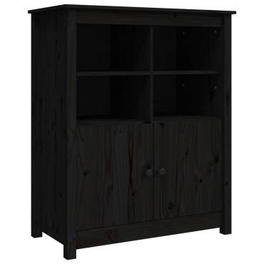 vidaXL Συρταριέρα Μαύρη 83x41,5x100cm από Μασίφ Ξύλο Πεύκου 1 τεμ.