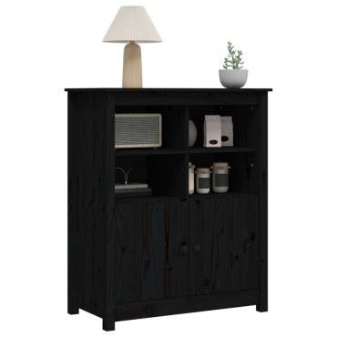 vidaXL Συρταριέρα Μαύρη 83x41,5x100cm από Μασίφ Ξύλο Πεύκου 1 τεμ.