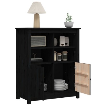 vidaXL Συρταριέρα Μαύρη 83x41,5x100cm από Μασίφ Ξύλο Πεύκου 1 τεμ.