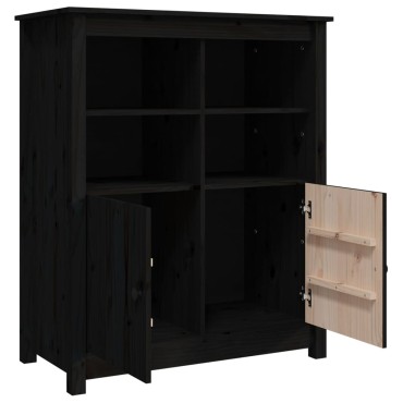 vidaXL Συρταριέρα Μαύρη 83x41,5x100cm από Μασίφ Ξύλο Πεύκου 1 τεμ.