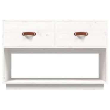 vidaXL Έπιπλο Τηλεόρασης Λευκό 90x40x60cm από Μασίφ Ξύλο Πεύκου