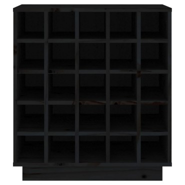 vidaXL Κάβα Κρασιών Μαύρη 55,5x34x61cm από Μασίφ Ξύλο Πεύκου 1 τεμ.