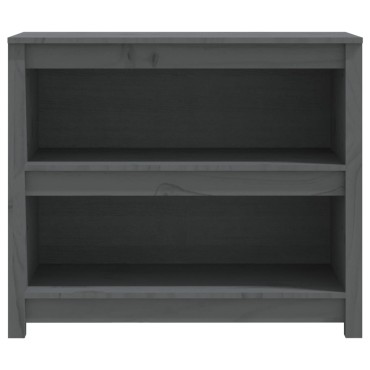 vidaXL Βιβλιοθήκη Γκρι 80x35x68cm από Μασίφ Ξύλο Πεύκου 1 τεμ.
