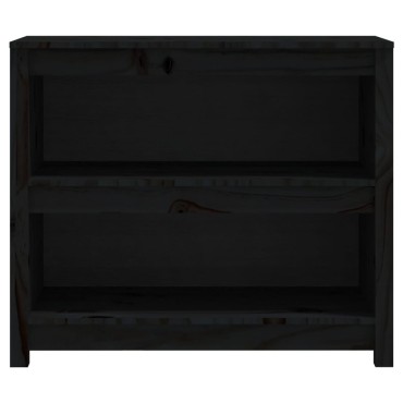 vidaXL Βιβλιοθήκη Μαύρη 50x35x68cm από Μασίφ Ξύλο Πεύκου 1 τεμ.