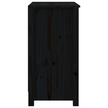 vidaXL Βιβλιοθήκη Μαύρη 50x35x68cm από Μασίφ Ξύλο Πεύκου 1 τεμ.