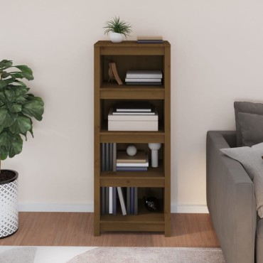 vidaXL Βιβλιοθήκη Μελί 50x35x125,5cm από Μασίφ Ξύλο Πεύκου 1 τεμ.