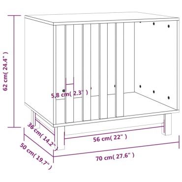 vidaXL Σπιτάκι Σκύλου 70 x 50 x 62 εκ. από Μασίφ Ξύλο Πεύκου