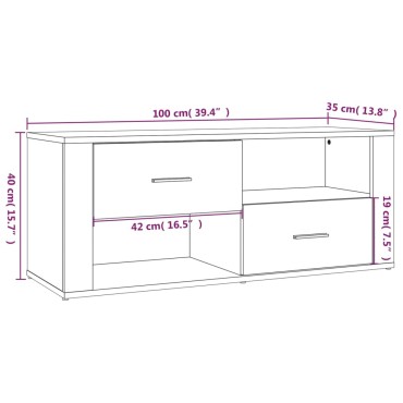 vidaXL Έπιπλο Τηλεόρασης Γκρι Sonoma 100x35x40cm από Επεξεργ. Ξύλο
