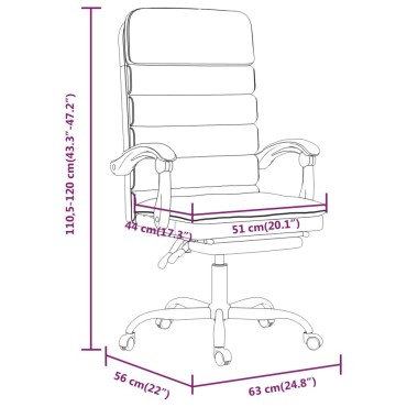 vidaXL Καρέκλα Γραφείου Μασάζ Ανακλινόμενη Ανοιχτό Γκρι Υφασμάτινη 63x56x(110,5-120)cm 1 τεμ.