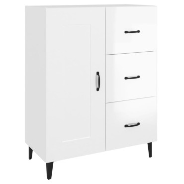 vidaXL Ντουλάπι Γυαλιστερό Λευκό 69,5x34x90cm Επεξεργασμένο Ξύλο 1 τεμ.