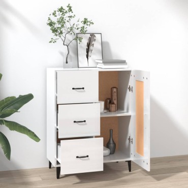 vidaXL Ντουλάπι Γυαλιστερό Λευκό 69,5x34x90cm Επεξεργασμένο Ξύλο 1 τεμ.