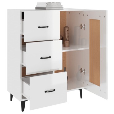 vidaXL Ντουλάπι Γυαλιστερό Λευκό 69,5x34x90cm Επεξεργασμένο Ξύλο 1 τεμ.
