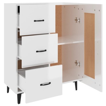 vidaXL Ντουλάπι Γυαλιστερό Λευκό 69,5x34x90cm Επεξεργασμένο Ξύλο 1 τεμ.