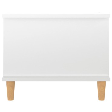 vidaXL Τραπεζάκι Σαλονιού Γυαλ. Λευκό 90x50x40cm Επεξεργ. Ξύλο 1 τεμ.