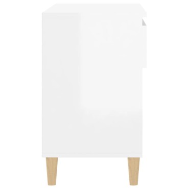 vidaXL Παπουτσοθήκη Γυαλιστερή Λευκή 70x36x60cm Επεξεργασμένο Ξύλο