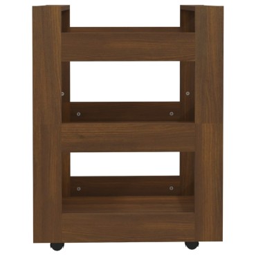 vidaXL Τρόλεϊ Κουζίνας Καφέ Δρυς 60x45x80cm από Επεξεργασμένο Ξύλο 1 τεμ.