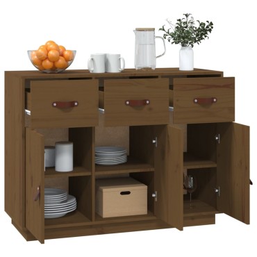 vidaXL Ντουλάπι Καφέ Μελί 100x4x75cm από Μασίφ Ξύλο Πεύκου 1 τεμ.