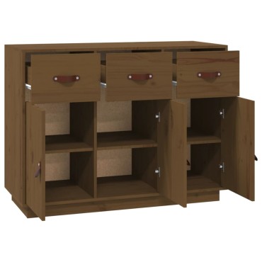vidaXL Ντουλάπι Καφέ Μελί 100x4x75cm από Μασίφ Ξύλο Πεύκου 1 τεμ.