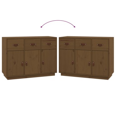 vidaXL Ντουλάπι Καφέ Μελί 100x4x75cm από Μασίφ Ξύλο Πεύκου 1 τεμ.