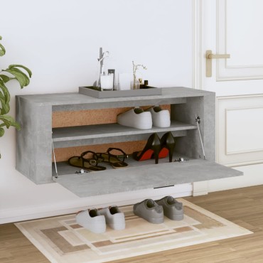 vidaXL Παπουτσοθήκη Γκρι Σκυροδέματος 100x35x38cm Επεξεργασμένο Ξύλο
