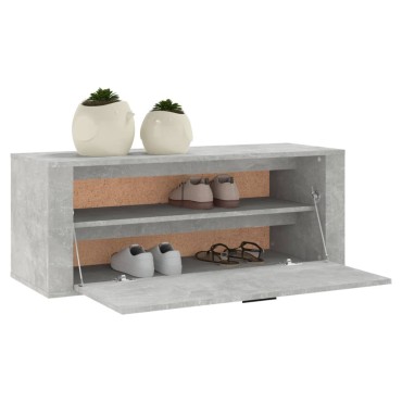 vidaXL Παπουτσοθήκη Γκρι Σκυροδέματος 100x35x38cm Επεξεργασμένο Ξύλο