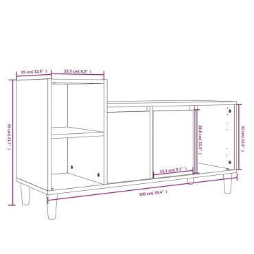 vidaXL Έπιπλο Τηλεόρασης Γκρι Sonoma 100x35x55cm από Επεξεργ. Ξύλο