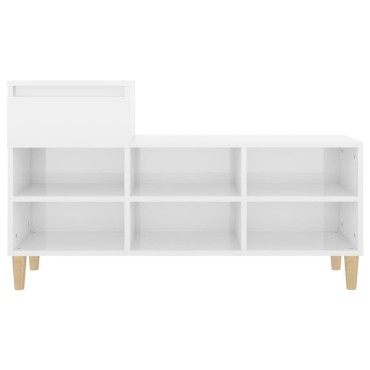 vidaXL Παπουτσοθήκη Γυαλιστερό Λευκό 102x36x60cm Επεξεργασμένο Ξύλο