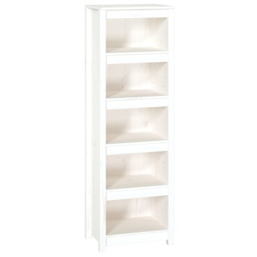 vidaXL Βιβλιοθήκη Λευκή 50x35x154cm από Μασίφ Ξύλο Πεύκου 1 τεμ.