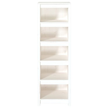 vidaXL Βιβλιοθήκη Λευκή 50x35x154cm από Μασίφ Ξύλο Πεύκου 1 τεμ.