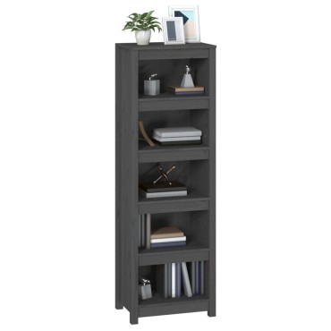 vidaXL Βιβλιοθήκη Γκρι 50x35x154cm από Μασίφ Ξύλο Πεύκου 1 τεμ.