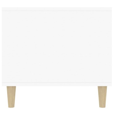 vidaXL Τραπεζάκι Σαλονιού Γυαλ. Λευκό 90x49x45cm Επεξεργ. Ξύλο 1 τεμ.