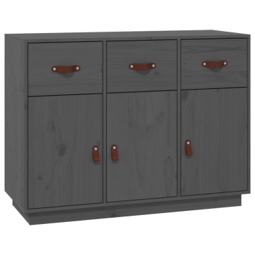 vidaXL Συρταριέρα Γκρι 100x40x75cm από Μασίφ Ξύλο Πεύκου 1 τεμ.
