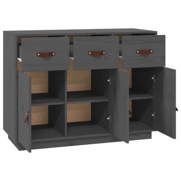 vidaXL Συρταριέρα Γκρι 100x40x75cm από Μασίφ Ξύλο Πεύκου 1 τεμ.
