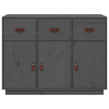 vidaXL Συρταριέρα Γκρι 100x40x75cm από Μασίφ Ξύλο Πεύκου 1 τεμ.