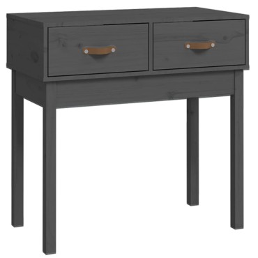 vidaXL Τραπέζι Κονσόλα Γκρί 76,5x40x75cm από Μασίφ Ξύλο Πεύκου 1 τεμ.