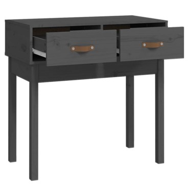vidaXL Τραπέζι Κονσόλα Γκρί 76,5x40x75cm από Μασίφ Ξύλο Πεύκου 1 τεμ.