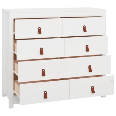 vidaXL Βοηθητικό Ντουλάπι Λευκό 100x40x90cm από Μασίφ Ξύλο Πεύκου 1 τεμ.