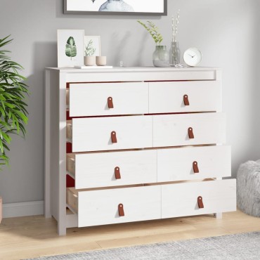 vidaXL Βοηθητικό Ντουλάπι Λευκό 100x40x90cm από Μασίφ Ξύλο Πεύκου 1 τεμ.