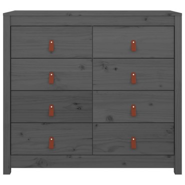 vidaXL Βοηθητικό Ντουλάπι Γκρι 100x40x90cm από Μασίφ Ξύλο Πεύκου 1 τεμ.