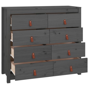 vidaXL Βοηθητικό Ντουλάπι Γκρι 100x40x90cm από Μασίφ Ξύλο Πεύκου 1 τεμ.