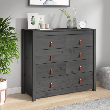 vidaXL Βοηθητικό Ντουλάπι Γκρι 100x40x90cm από Μασίφ Ξύλο Πεύκου 1 τεμ.
