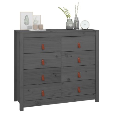 vidaXL Βοηθητικό Ντουλάπι Γκρι 100x40x90cm από Μασίφ Ξύλο Πεύκου 1 τεμ.
